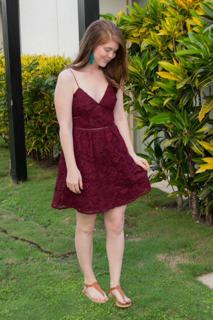 Burgundy christmas party deals dress